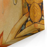 Elegant Abstract Figurative Wall Art – Gold Accented Modern Painting