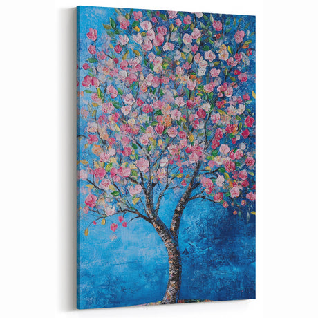 Cherry Blossom in Blue – Botanical Tree Art Prints & Wall Decor