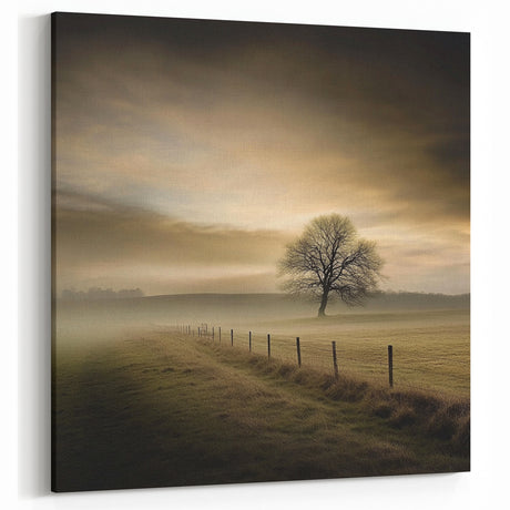 Misty Countryside Tree - Fine Art Photography Framed Prints