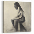 Abstract Human Form Artwork – Minimalist Monochrome Figurative Art