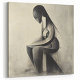 Abstract Human Form Artwork – Minimalist Monochrome Figurative Art