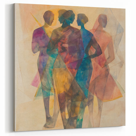 Colorful Abstract Figurative Paintings – Geometric Human Form Art