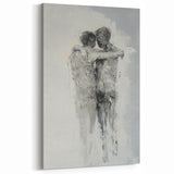 Abstract Figurative Wall Art – Emotional Monochrome Human Form