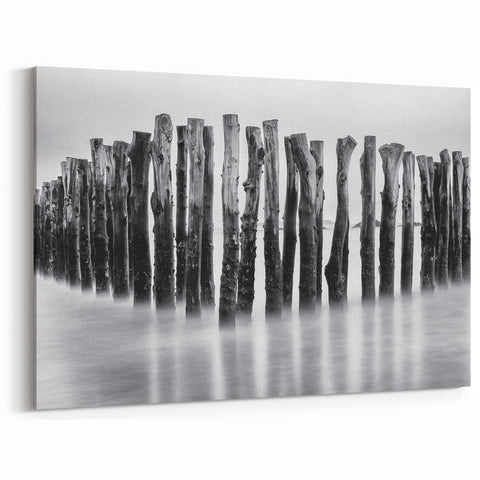 Misty Wooden Posts - Fine Art Photography Canvas Prints