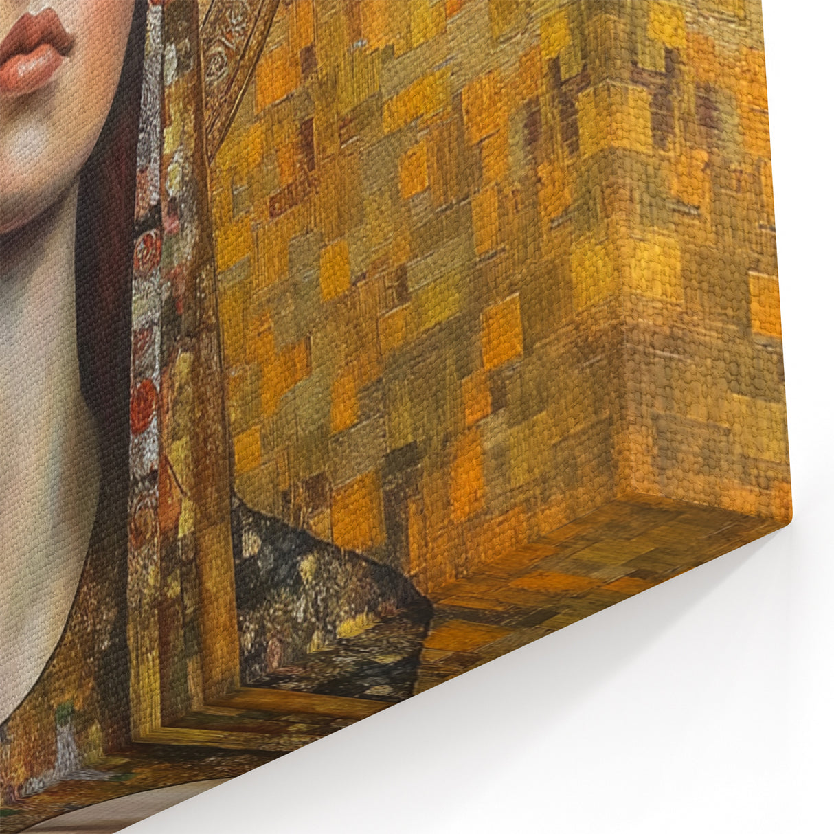 Elegant Figurative Wall Decor – Gold-Toned Sacred Portrait Art