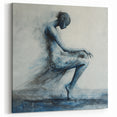 Minimalist Figurative Wall Decor – Ethereal Blue Abstract Ballet Art