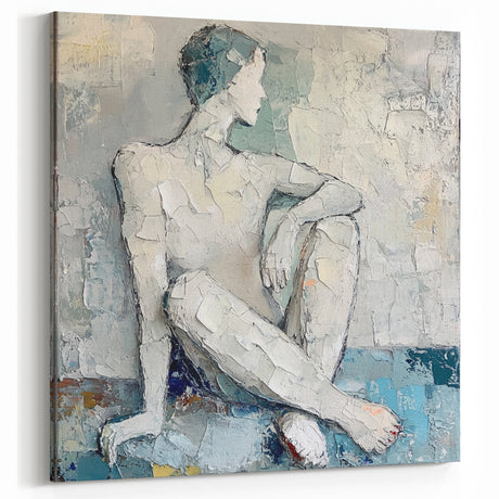 Textured Abstract Figurative Wall Art – Serene Human Form