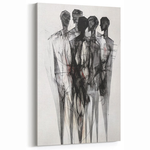 Abstract Figurative Wall Art – Mysterious Human Silhouettes