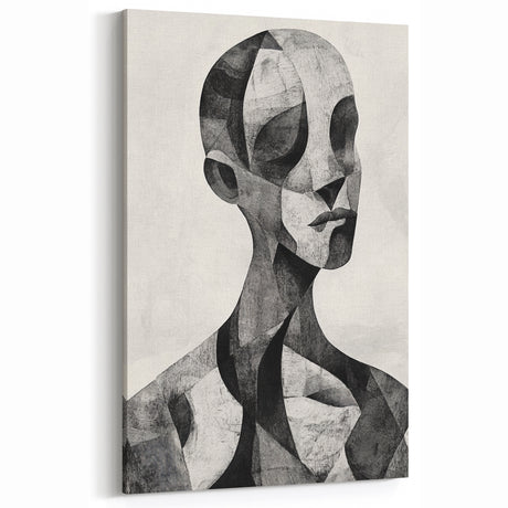 Cubist Abstract Figurative Wall Art – Monochrome Elegance