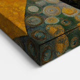 Golden Abstract Floral Wall Art – Modern Botanical Canvas Print