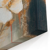 Elegant Abstract Floral Wall Art – Gold & Red Modern Canvas Print