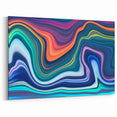 Vibrant Fluid Abstract Wall Art – Modern Teal and Blue Canvas Print