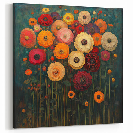 Vibrant Abstract Floral Wall Art – Bold Botanical Canvas Print