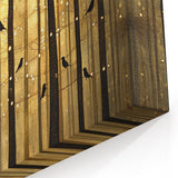 Golden Forest Abstract Wall Art – Mystical Nature Canvas Print