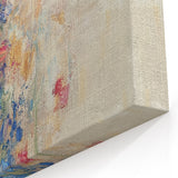 Textured Abstract Floral Wall Art – Blue & Pink Botanical Canvas