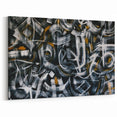 Bold Abstract Wall Art - Black, White, and Gold Modern Canvas Print