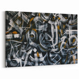 Bold Abstract Wall Art - Black, White, and Gold Modern Canvas Print