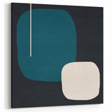 Minimalist Abstract Wall Art - Teal and Black Geometric Print