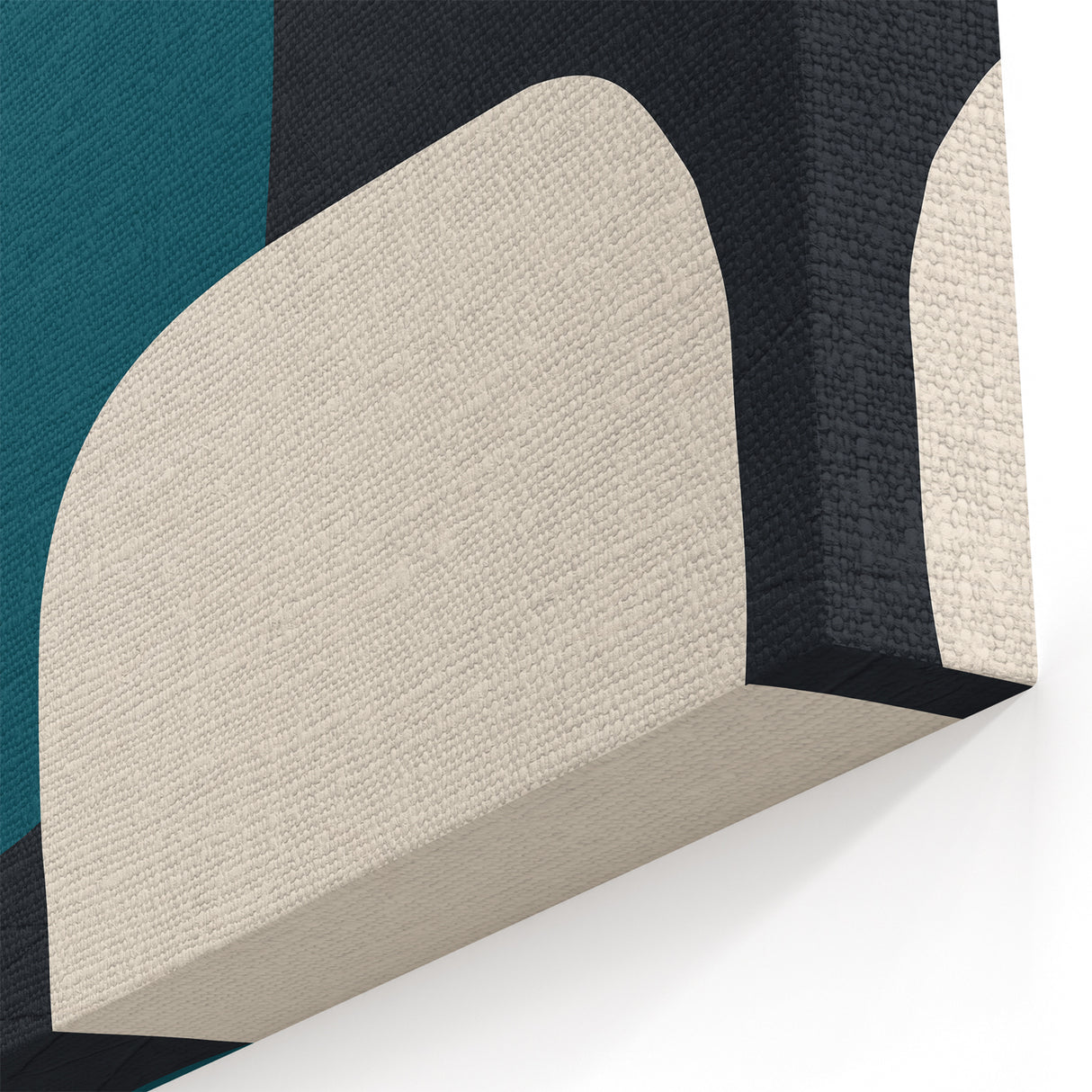 Minimalist Abstract Wall Art - Teal and Black Geometric Print