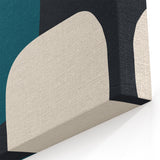 Minimalist Abstract Wall Art - Teal and Black Geometric Print