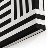 Modern Geometric Abstract Wall Art - Black and White Line Art