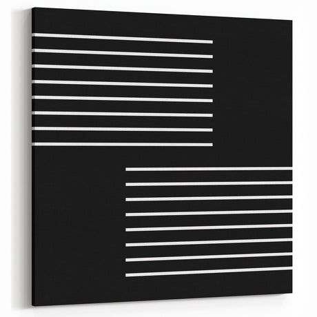 Minimalist Black and White Abstract Wall Art - Linear Geometric Print