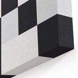 Modern Geometric Abstract Wall Art - Black and White Checkered Print