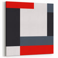 Modern Abstract Wall Art - Red, Black, and White Geometric Print