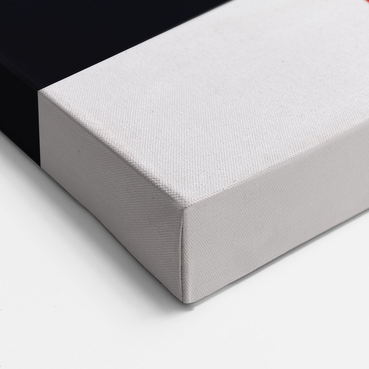 Modern Abstract Wall Art - Red, Black, and White Geometric Print