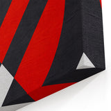 Bold Geometric Abstract Wall Art - Red, Black, and White Print