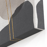 Earthy Abstract Wall Art - Brown, Gray, and Gold Geometric Print