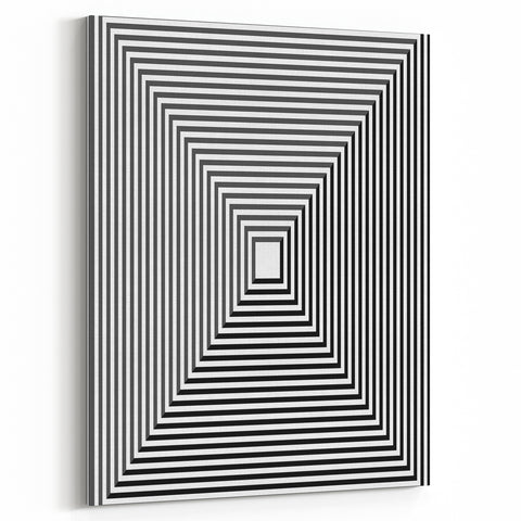 Modern Abstract Wall Art – Optical Illusion Black & White Print