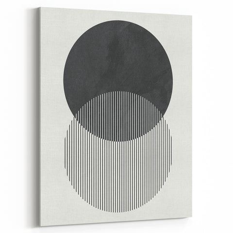 Modern Abstract Wall Art – Minimalist Geometric Black & White Print