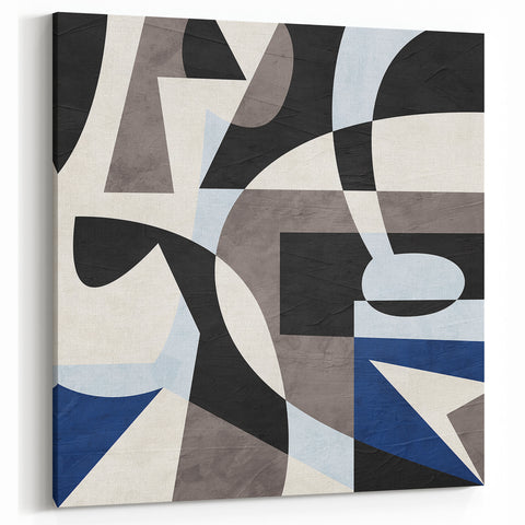 Abstract Art for Sale – Geometric Contemporary Blue & Gray Print