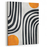 Geometric Abstract Paintings – Bold Curved Line Art