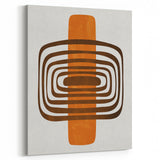 Retro Geometric Brown & Orange Print – Modern Abstract Wall Art