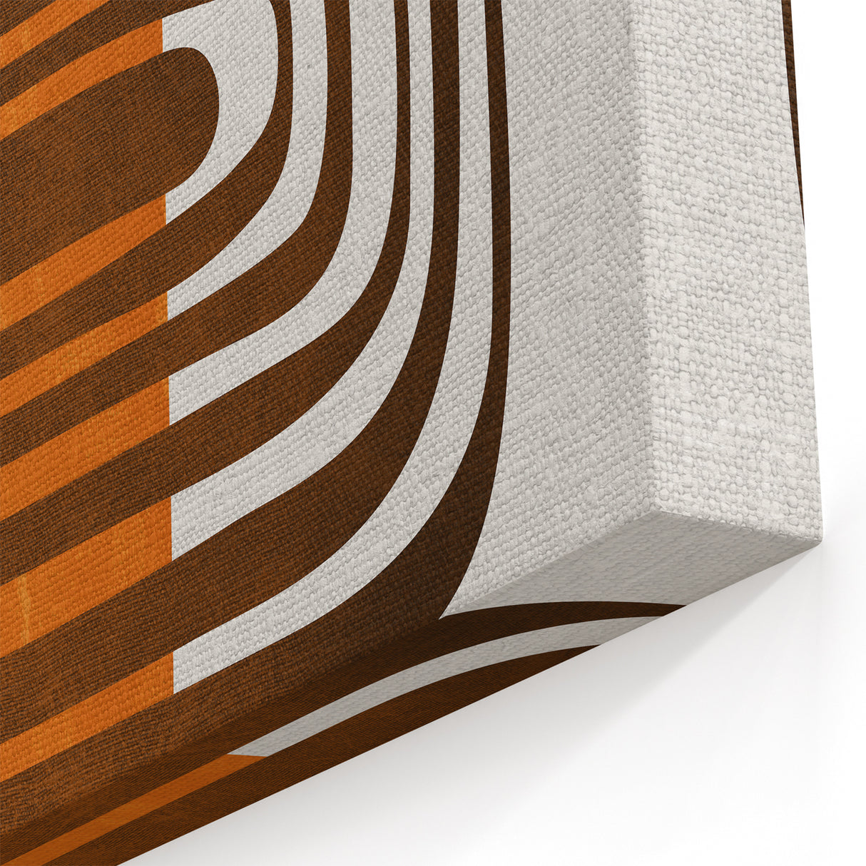 Retro Geometric Brown & Orange Print – Modern Abstract Wall Art