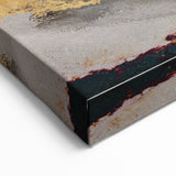 Geometric Abstract Painting - Navy Blue & Gold Wall Art