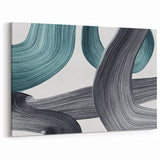 Minimalist Wall Decor - Teal and Black Abstract Art Print