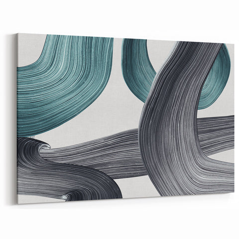 Minimalist Wall Decor - Teal and Black Abstract Art Print