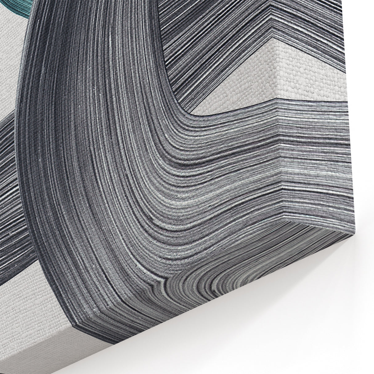 Minimalist Wall Decor - Teal and Black Abstract Art Print