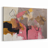 Abstract Art for Sale - Pink and Gold Textured Canvas Print