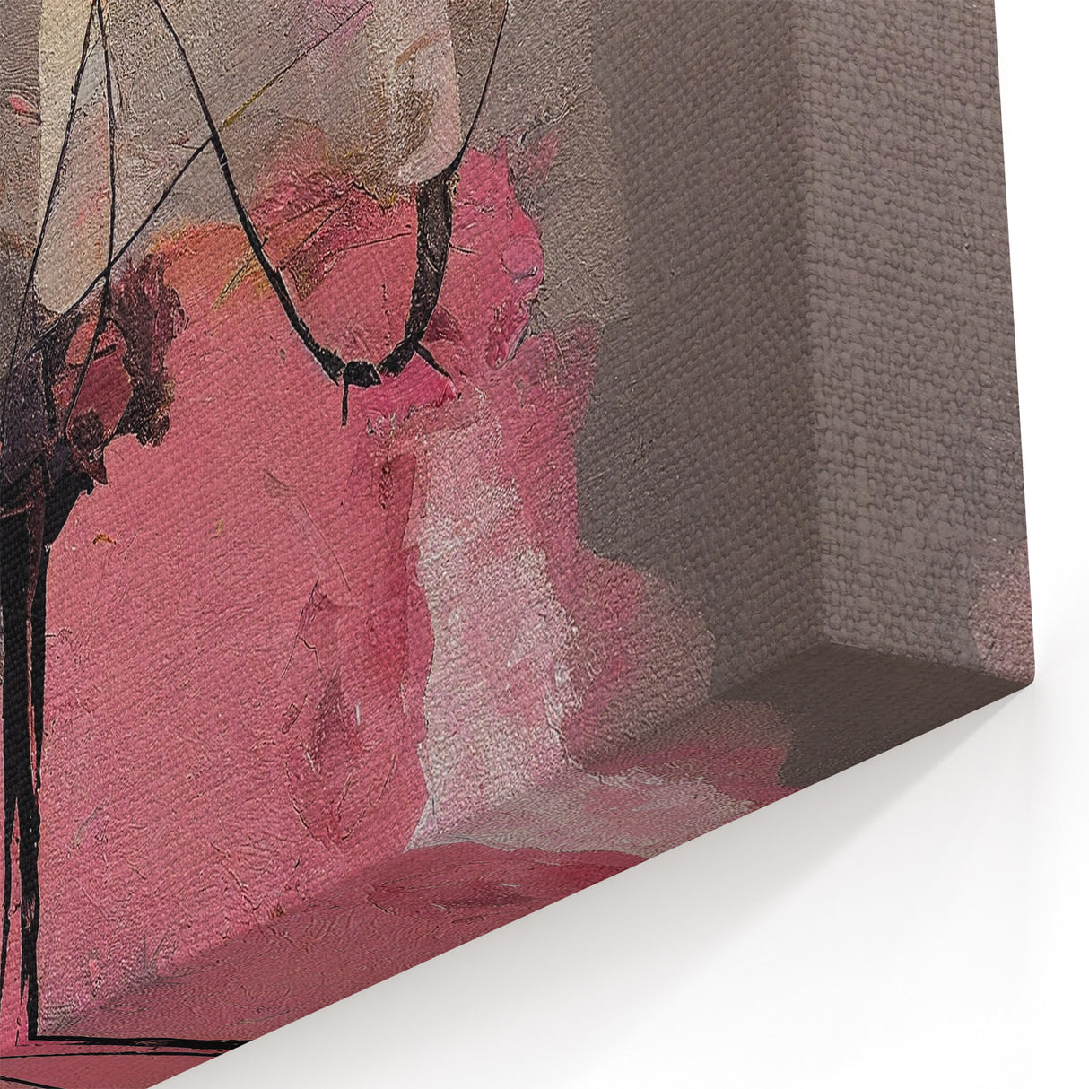Abstract Art for Sale - Pink and Gold Textured Canvas Print