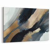Minimalist Wall Decor - Black and Gold Abstract Canvas
