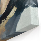 Minimalist Wall Decor - Black and Gold Abstract Canvas