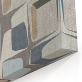 Geometric Abstract Painting - Beige & Blue Retro Wall Art