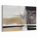 Minimalist Wall Decor - Black and Beige Abstract Art