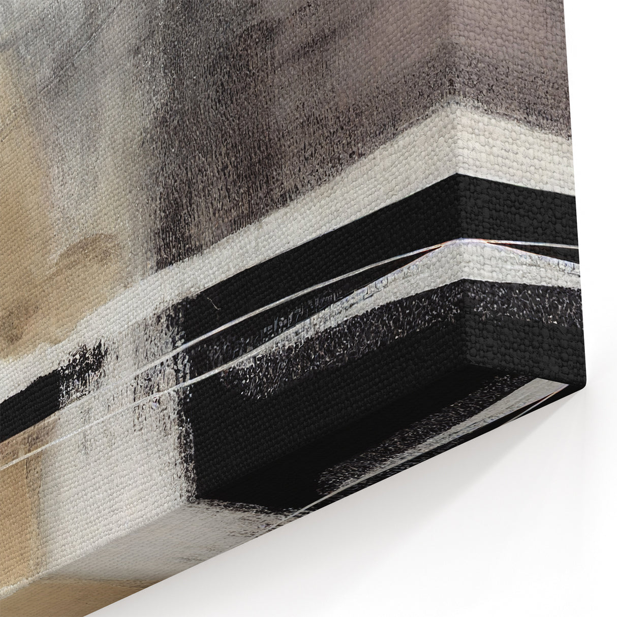 Minimalist Wall Decor - Black and Beige Abstract Art