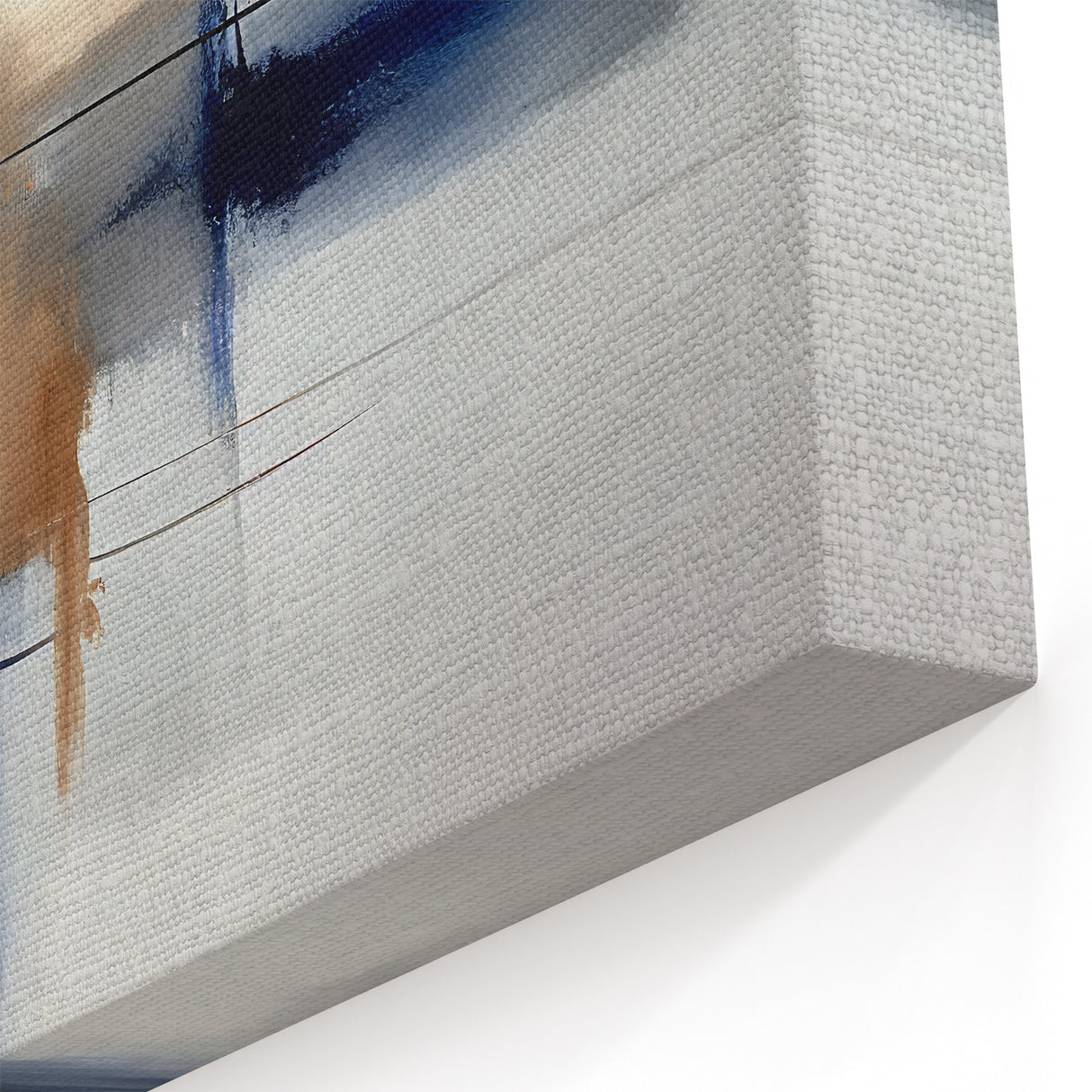 Contemporary Canvas Print - Navy Blue and Beige Abstract Art