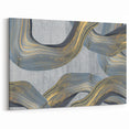 Large Modern Art Piece - Gray Blue and Gold Abstract Print